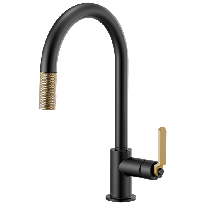 Brizo Litze: Pull-Down Faucet with Arc Spout and Industrial Handle