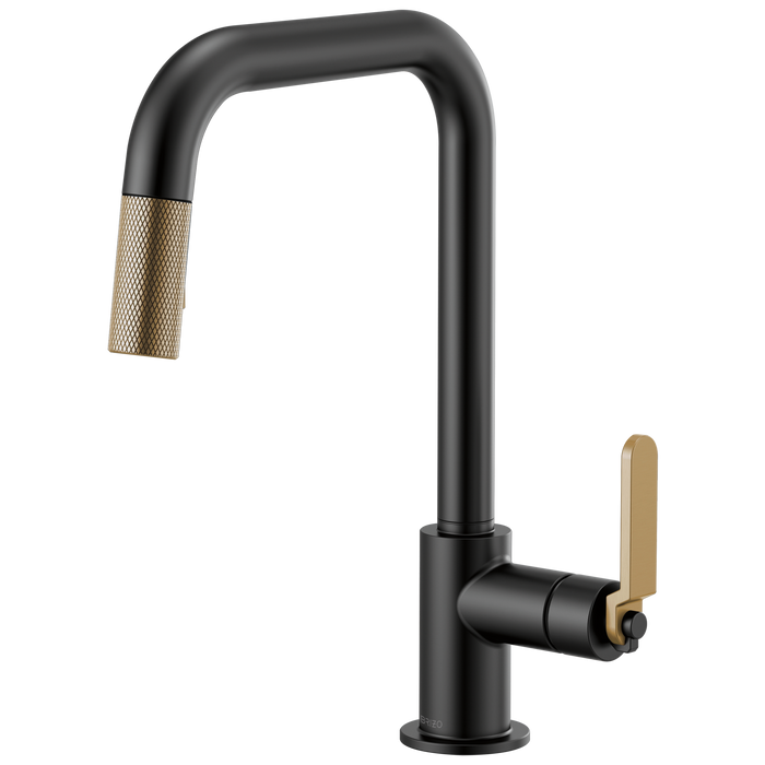 Brizo Litze:63054LF Pull-Down Faucet with Square Spout and Industrial Handle