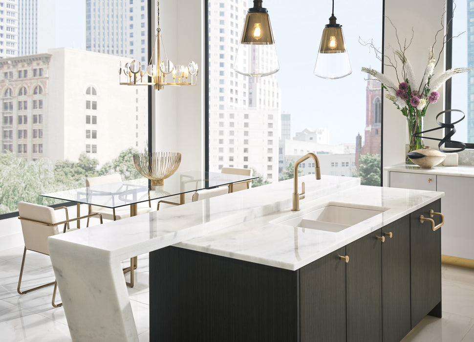 Brizo Litze:63064LF Pull-Down Faucet with Angled Spout and Industrial Handle