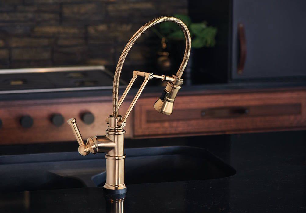 Brizo Artesso: SmartTouch Articulating Faucet With Finished Hose