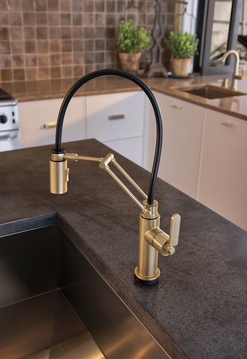 Brizo Litze: SmartTouch Articulating Kitchen Faucet with Industrial Handle