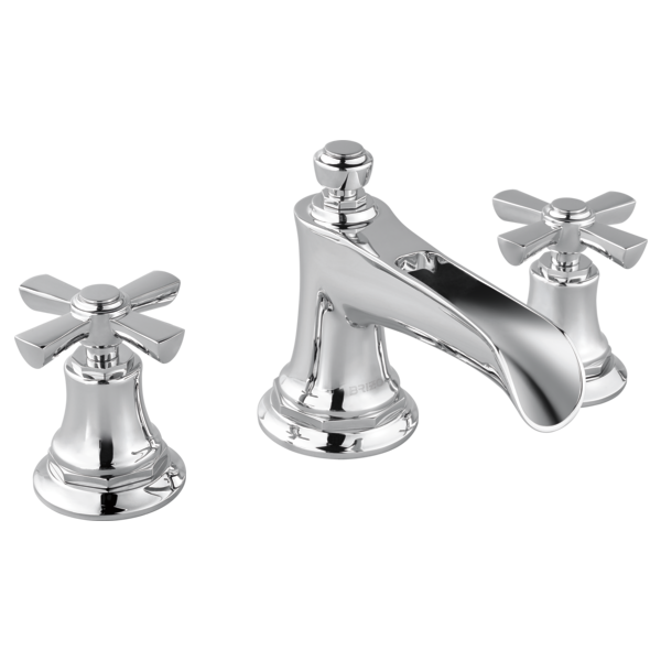 Brizo Rook: Widespread Lavatory Faucet with Channel Spout - Less Handles 1.5 GPM