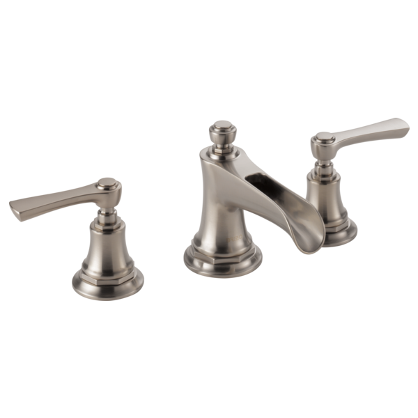 Brizo Rook: Widespread Lavatory Faucet with Channel Spout - Less Handles 1.5 GPM