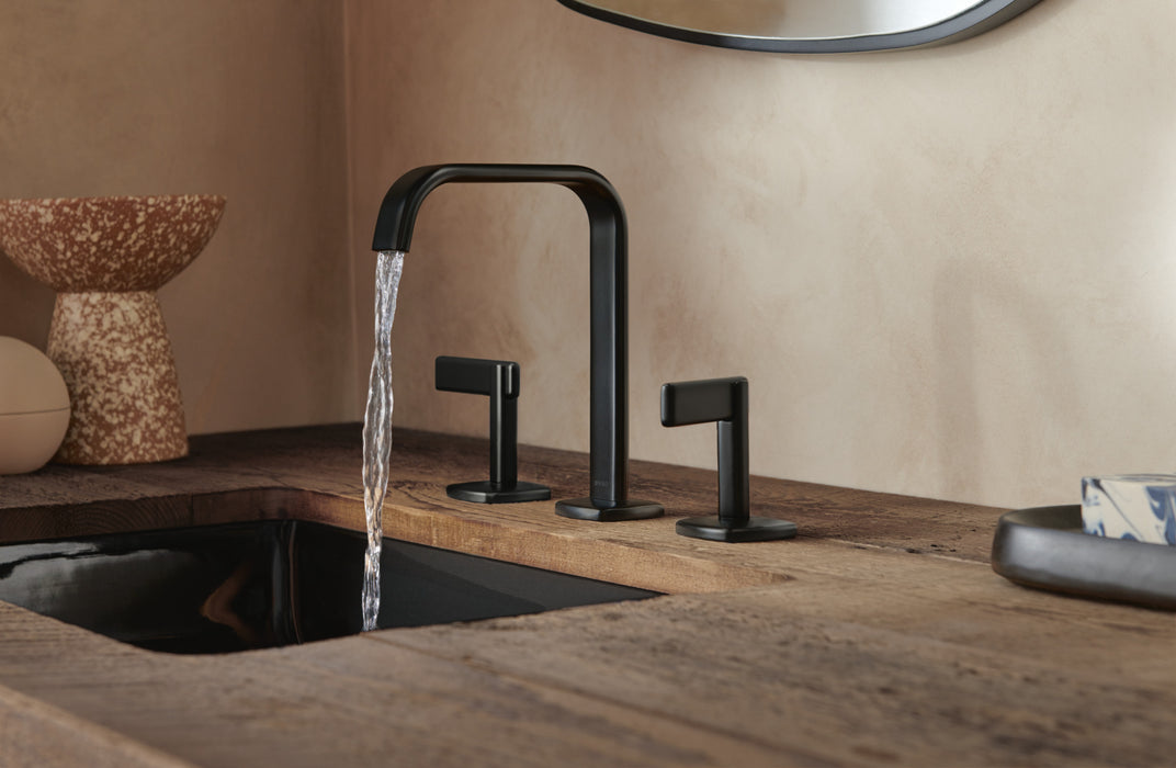 Brizo Allaria: Widespread Lavatory Faucet with Square Spout - Less Handles