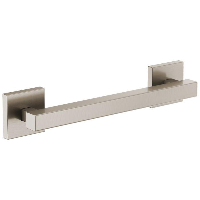 Brizo 69280 12" Linear Square Grab Bar, luxe nickel