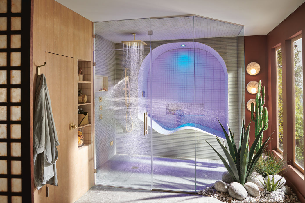 Brizo Universal Showering: Linear Square Slide Bar With Hose