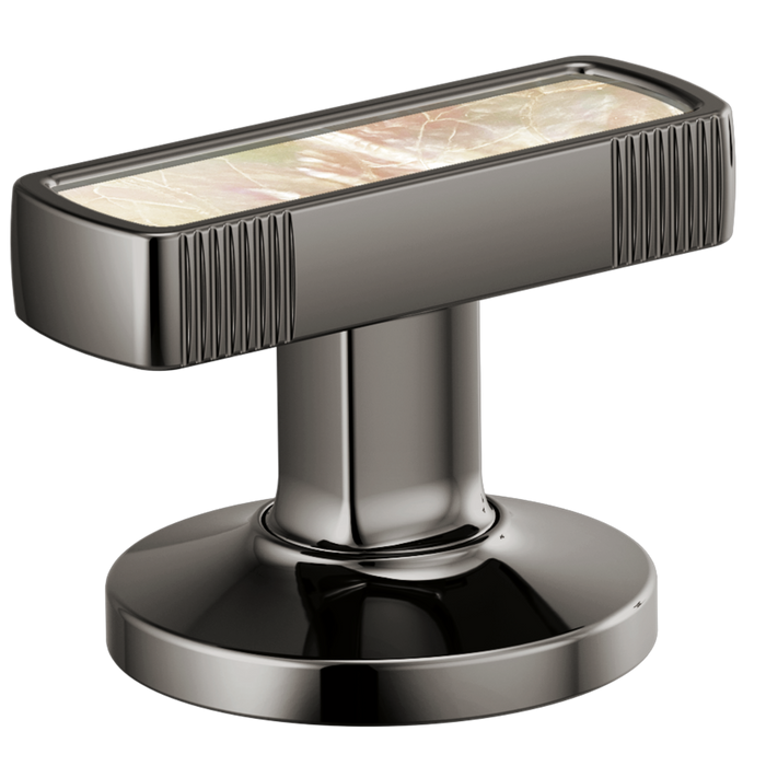 Brizo Kintsu HI5306 Widespread Lavatory Knob with Concrete Inlay Handle Kit, brilliance black onyx