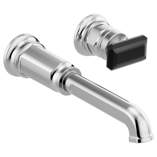 Brizo Invari HK5876 Wall Mount Lavatory Black Crystal Knob Handle Kit