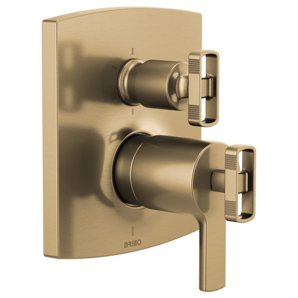 Brizo Kintsu: TempAssure Thermostatic Valve with Diverter Trim Knob Handle Kit