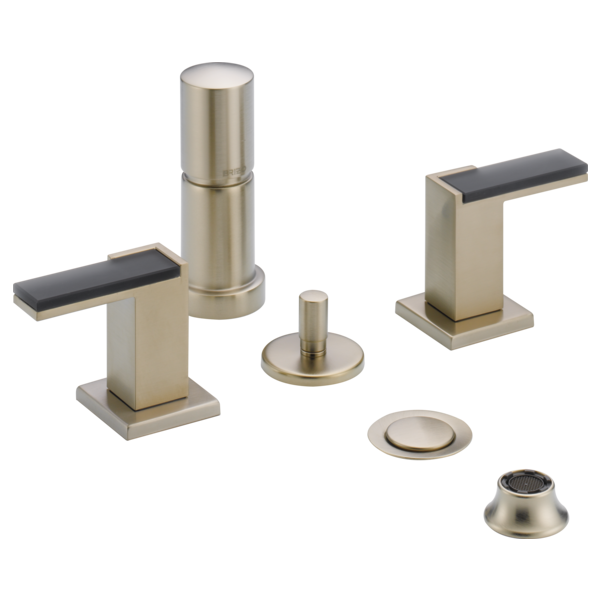 Brizo Siderna:HL5382 Widespread Lavatory and Bidet Solar Gray Glass Lever Handle Kit