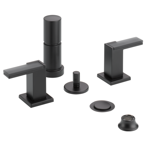 Brizo Siderna:HL5382 Widespread Lavatory and Bidet Solar Gray Glass Lever Handle Kit