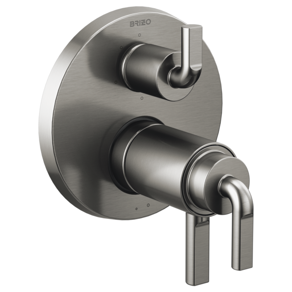 Brizo Litze: TempAssure Thermostatic Valve with Integrated Diverter Notch Lever Handle Kit