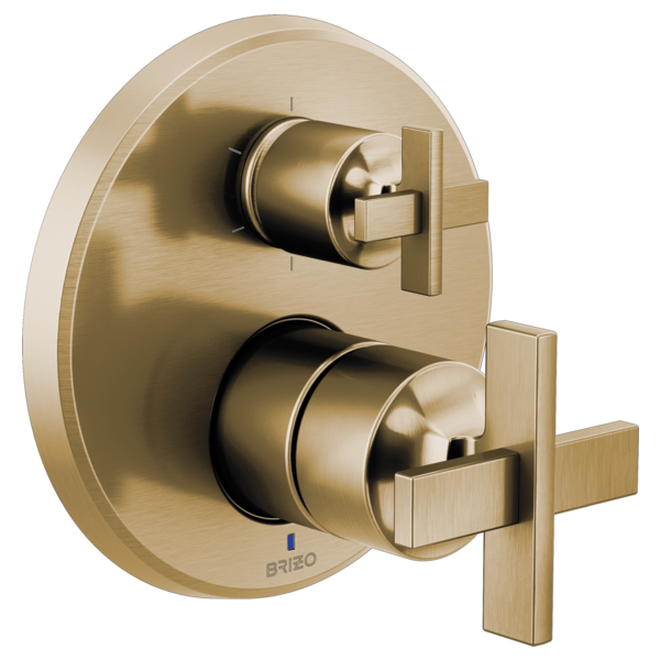 Brizo Levoir: Pressure Balance Valve with Integrated Diverter Trim Cross Handle Kit