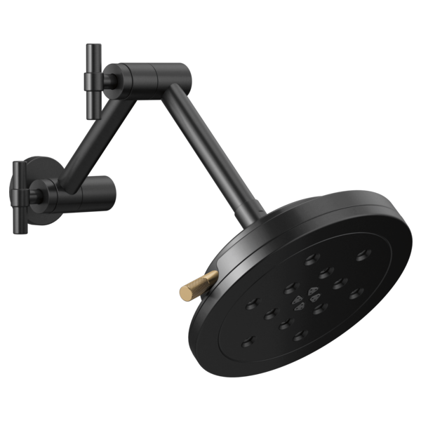BRIZO Universal Showering:RP81434BL Linear Round Jointed Wall Mount Shower Arm And Flange