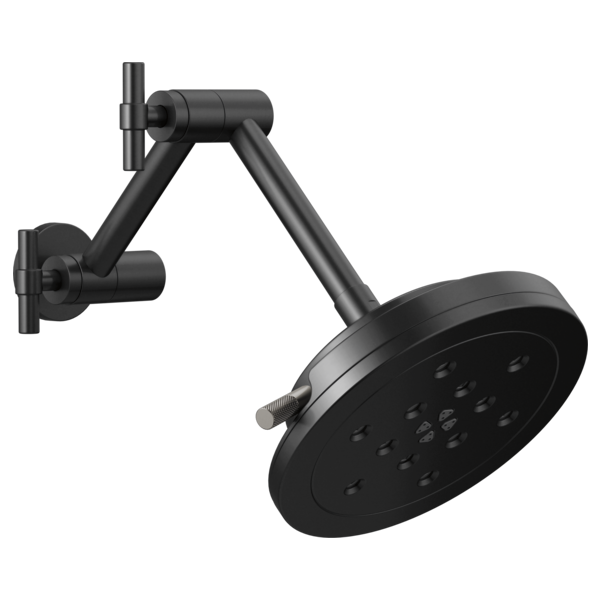 BRIZO Universal Showering:RP81434BL Linear Round Jointed Wall Mount Shower Arm And Flange