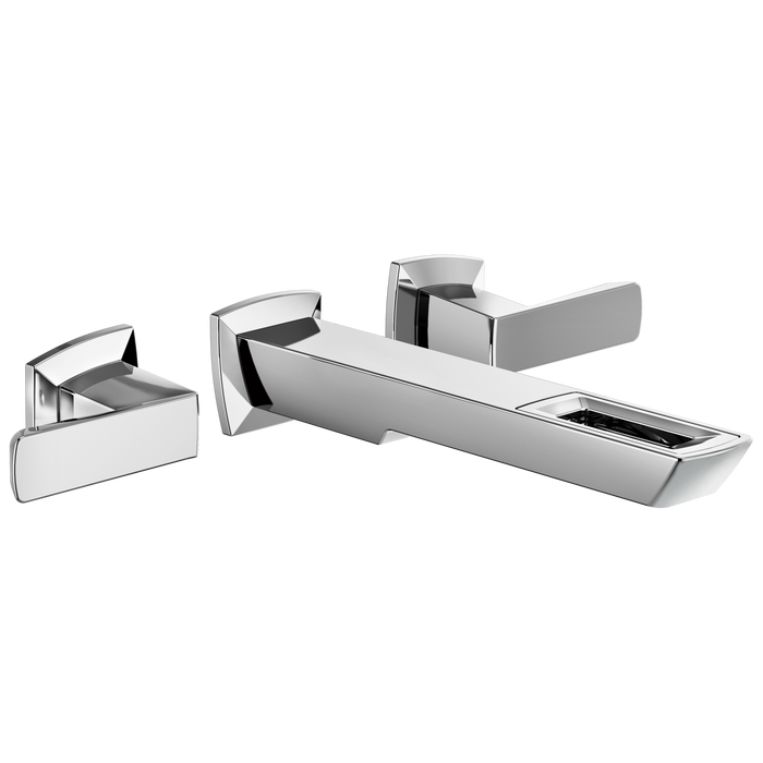 Brizo Vettis T65886LF Two-Handle Wall Mount Lavatory Faucet With Open-Flow Spout 1.2 GPM, chrome