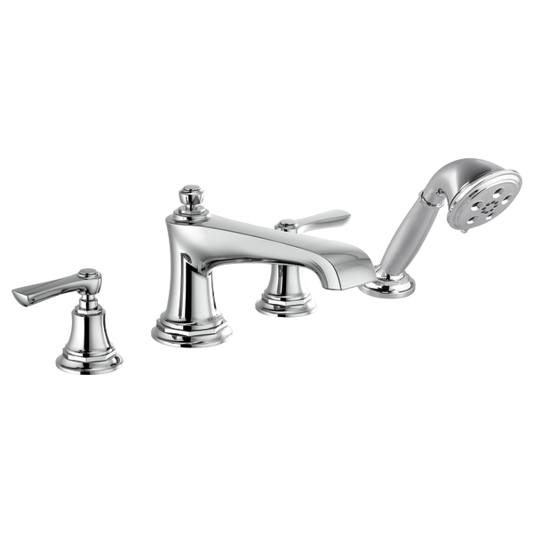 Brizo Rook: Roman Tub Faucet with Handshower - Less Handles