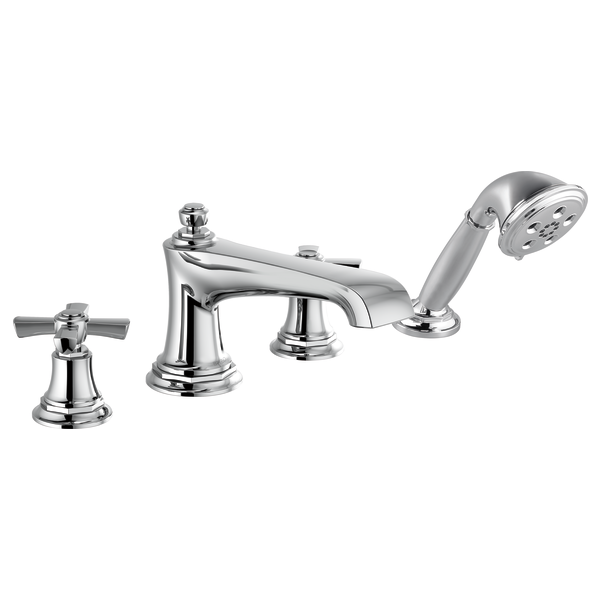 Brizo Rook: Roman Tub Faucet with Handshower - Less Handles