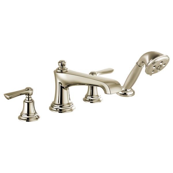 Brizo Rook: Roman Tub Faucet with Handshower - Less Handles