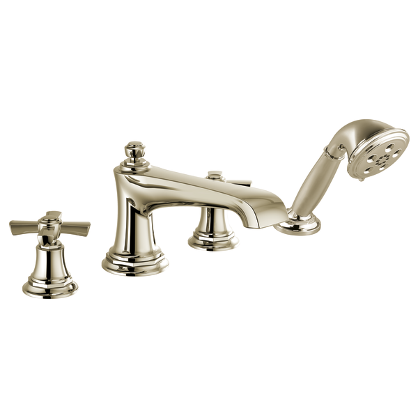 Brizo Rook: Roman Tub Faucet with Handshower - Less Handles