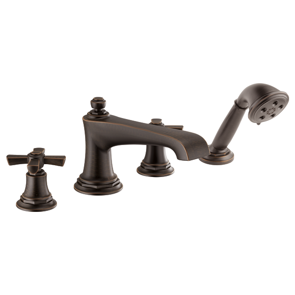 Brizo Rook: Roman Tub Faucet with Handshower - Less Handles