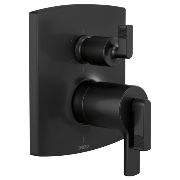 Brizo Kintsu: TempAssure Thermostatic Valve Trim with Integrated 6-Function Diverter Trim - Less Handles