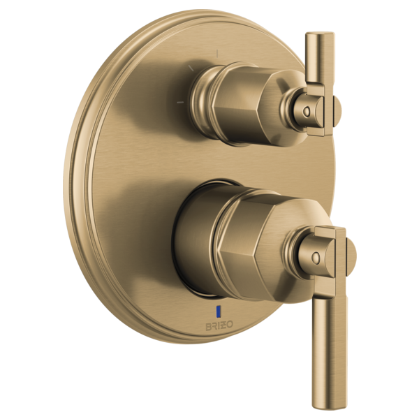 Brizo Invari: Pressure Balance Valve With Integrated 3-Function Diverter Trim - Less Handles