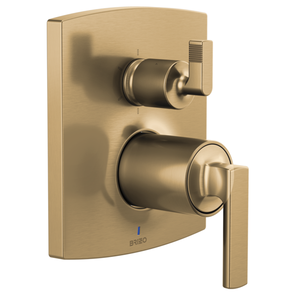 Brizo Kintsu: Pressure Balance Valve Trim with Integrated 6-Function Diverter Trim - Less Handles