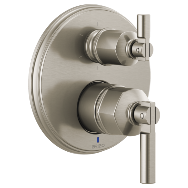 Brizo Invari: Pressure Balance Valve With Integrated 6-Function Diverter Trim - Less Handles