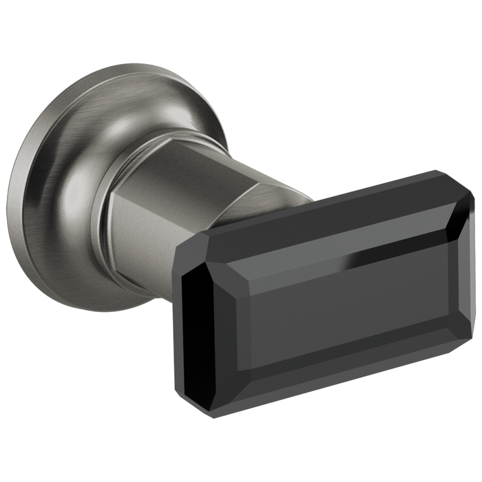 Two-Handle Wall Mount Tub Filler Black Crystal Knob Handle Kit