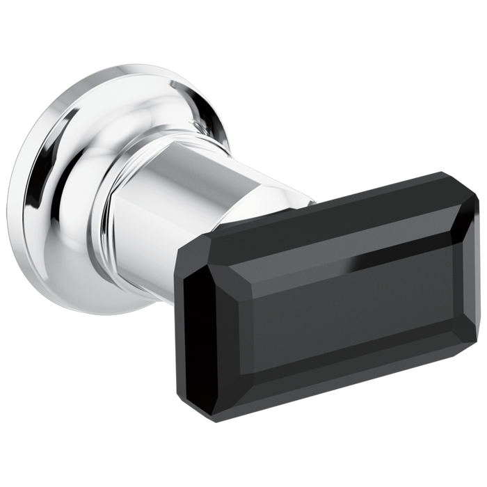 Two-Handle Wall Mount Tub Filler Black Crystal Knob Handle Kit