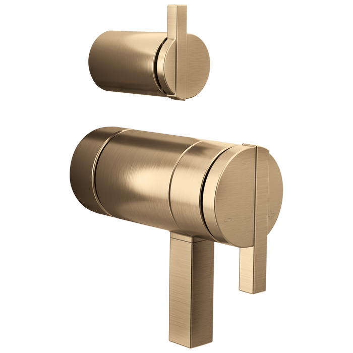 Brizo Frank Lloyd Wright HW7522 TempAssure Thermostatic Valve with Integrated Diverter Trim Lunar Handle Kit