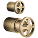 Brizo Litze HW75P32 Pressure Balance Valve with Integrated Diverter Trim Wheel Handle Kit, Luxe Gold