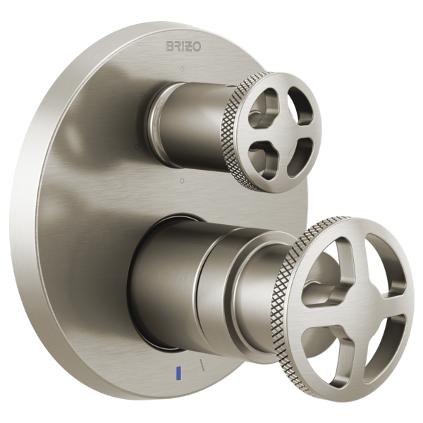 Brizo Litze HW75P32 Pressure Balance Valve with Integrated Diverter Trim Wheel Handle Kit, Luxe Nickel