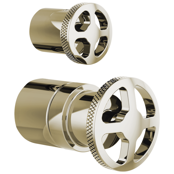 Brizo Litze HW75P32 Pressure Balance Valve with Integrated Diverter Trim Wheel Handle Kit, Polished Nickel