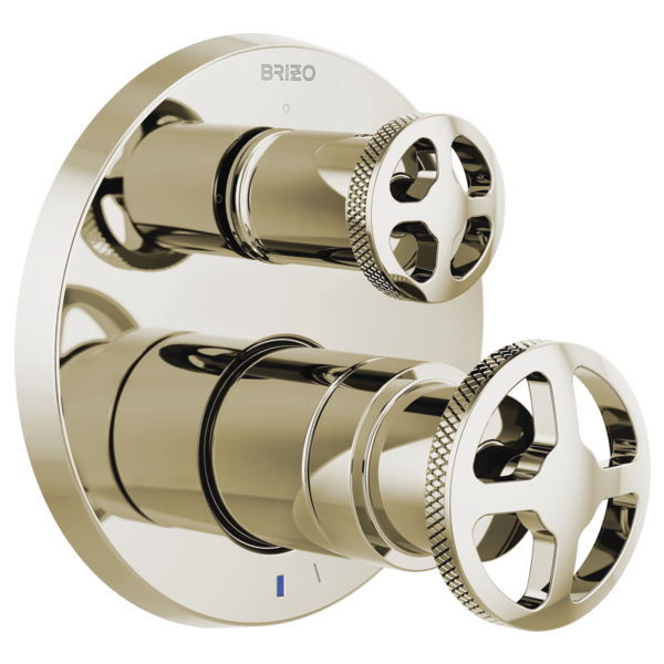 Brizo Litze HW75P32 Pressure Balance Valve with Integrated Diverter Trim Wheel Handle Kit, Polished Nickel