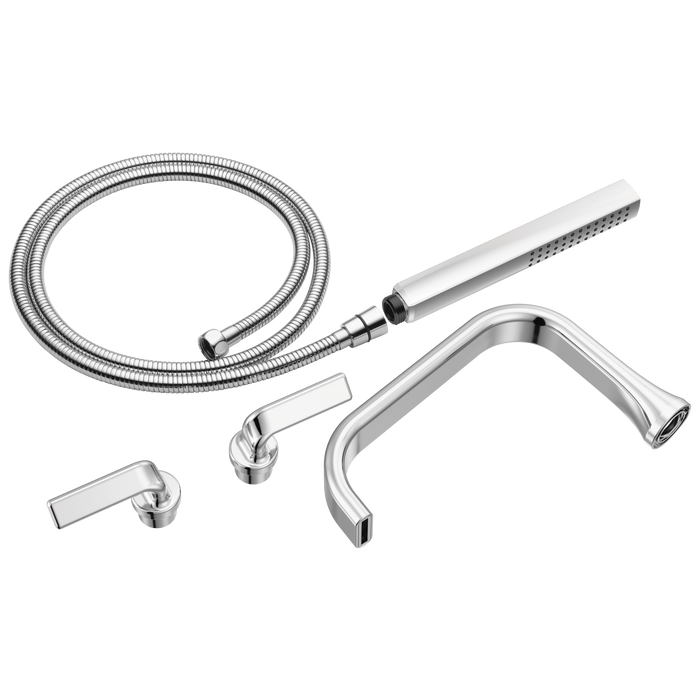 Two-Handle Tub Filler Trim Kit with Twist Lever Handles