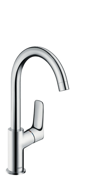 hansgrohe Logis Single-Hole Faucet 210 with Swivel Spout and Pop-Up Drain, 1.2 GPM