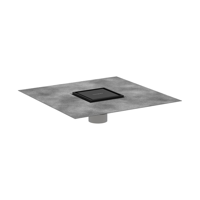 hansgrohe RainDrain Brilliance Point Drain Set 4"x 4" Trim Tileable Rear Cover and Rough