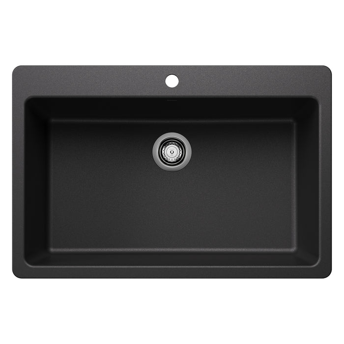 BLANCO Liven SILGRANIT 33" Super Single Dual Mount Kitchen Sink - Anthracite