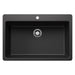 BLANCO Liven SILGRANIT 33" Super Single Dual Mount Kitchen Sink - Anthracite