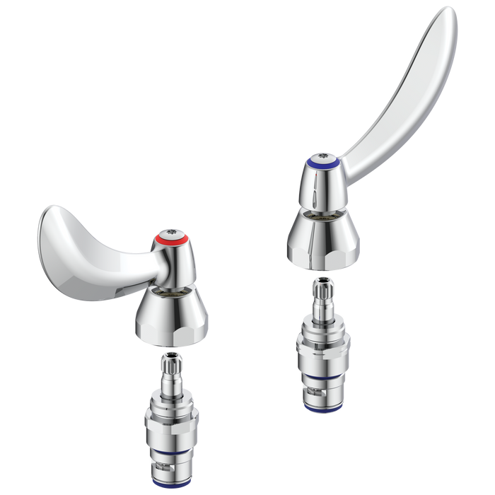 Two Blade Handles with Sani Guards, - 4" Cer-Teck(R)