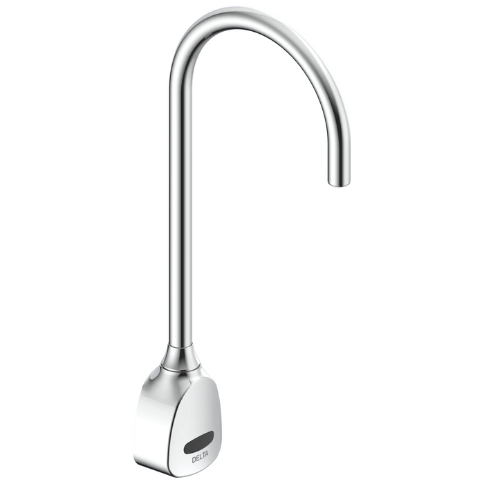 Delta Commercial 1500T Series: Single Hole Hardwire Electronic Basin Faucet with Gooseneck Spout