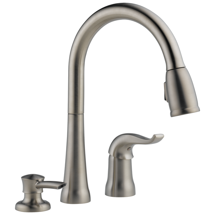 Delta Kate 16970 Single Handle Pull-Down Kitchen Faucet with Soap Dispenser