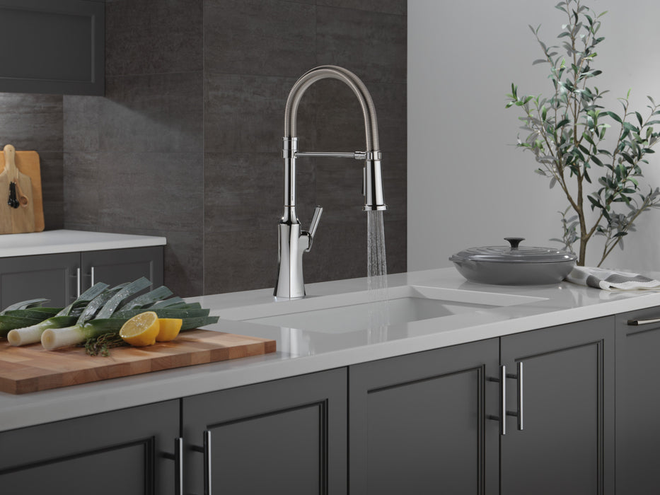 Delta Ermelo 18887 Single Handle Pull-Down Kitchen Faucet With Spring Spout