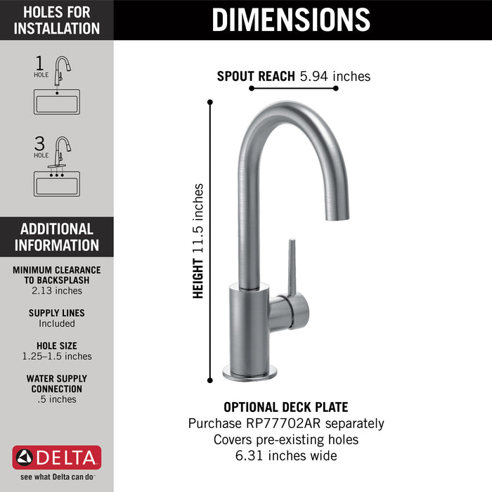 Delta Trinsic:1959LF True Bar Limited Swivel