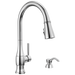 Single Handle Pull-Down Kitchen Faucet with Soap Dispenser and ShieldSpray Technology