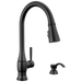 Single Handle Pull-Down Kitchen Faucet with Soap Dispenser and ShieldSpray Technology