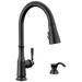 Single Handle Pull-Down Kitchen Faucet with Soap Dispenser and ShieldSpray Technology