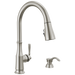 Single Handle Pull-Down Kitchen Faucet with Soap Dispenser and ShieldSpray Technology